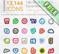 网站图标：212 Offset Social Media Icons